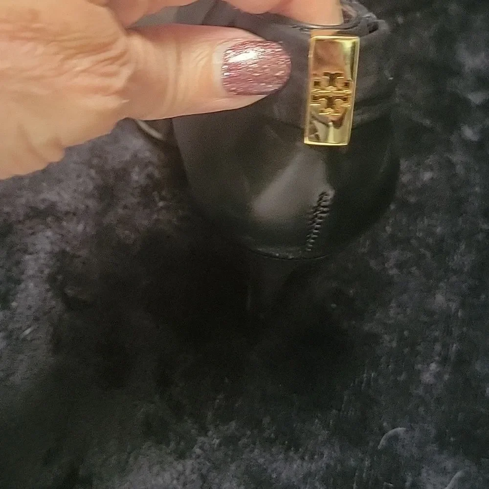 Tory Burch Ankle Tie-Up Heels. Size 7 Black Women's Strappy Sandals